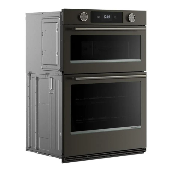 Kitchenaid® 30-inch Smart Electric Combo Wall Oven with Assisted Cooking Modes - Black Ore KOEC730SBE