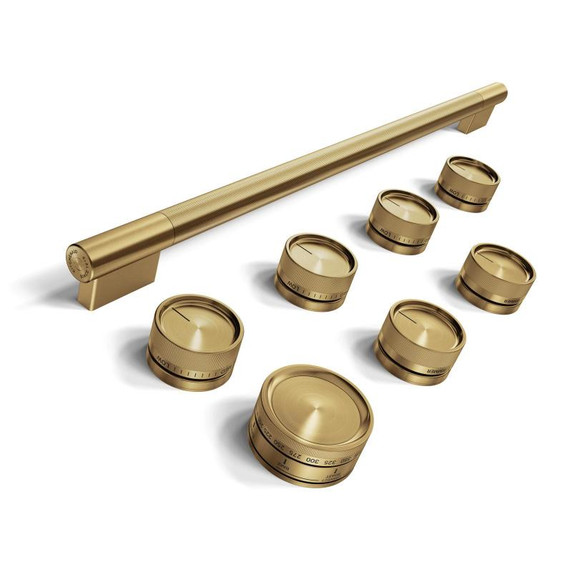 Brass Handle and Knob Hardware Accessory Kit for KitchenAid® 36" Commercial-Style Dual Fuel Range W11774730 Brass Handle and Knob Hardware Accessory Kit for KitchenAid® 36" Commercial-Style Dual Fuel Range W11774730