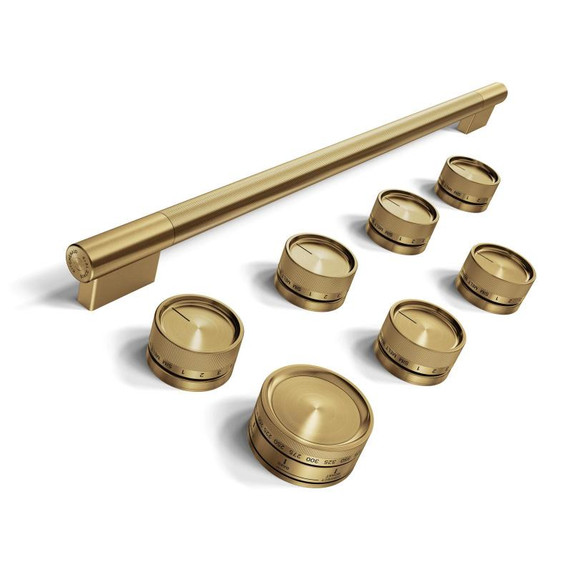 Brass Handle and Knob Hardware Accessory Kit for KitchenAid® 36" Commercial-Style Induction Range W11774742 Brass Handle and Knob Hardware Accessory Kit for KitchenAid® 36" Commercial-Style Induction Range W11774742