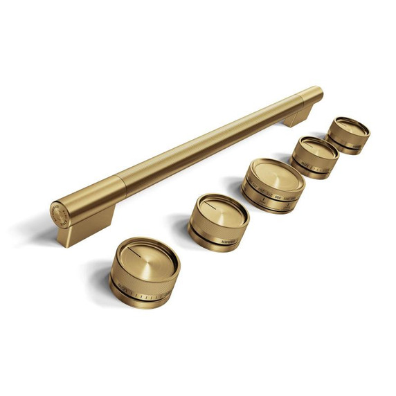 Brass Handle and Knob Hardware Accessory Kit for KitchenAid® 30" Commercial-Style Dual Fuel Range W11774726 Brass Handle and Knob Hardware Accessory Kit for KitchenAid® 30" Commercial-Style Dual Fuel Range W11774726