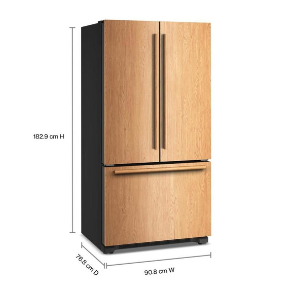 Kitchenaid® 22 Cu. Ft. 36-Inch Panel-Ready Counter-Depth French Door Refrigerator with Internal Water Dispenser KRFC136TPA