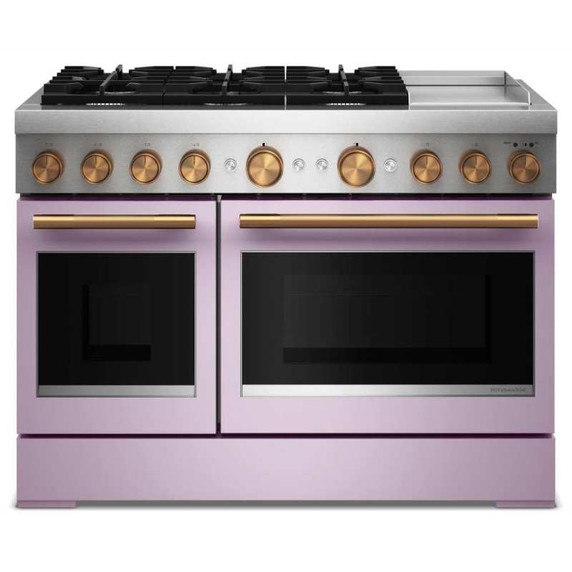 Kitchenaid® 48-Inch 6 Burner Commercial-Style Dual Fuel Range with Griddle KFDD948SWF