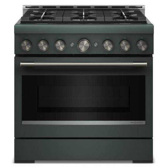 KitchenAid® 36-Inch 6 Burner Commercial-Style Gas Range with No Preheat Air Fry Mode KFGS936SJP