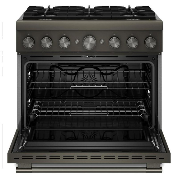 KitchenAid® 36-Inch 6 Burner Commercial-Style Dual Fuel Range with No Preheat Air Fry Mode KFDS936SBE