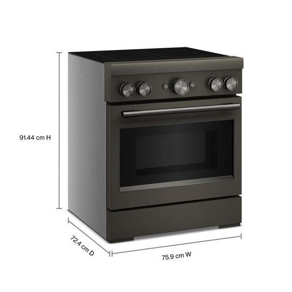 Kitchenaid® 30-Inch 4-Element Induction Freestanding Commercial-Style Range with Air Fry KFIS930SBE