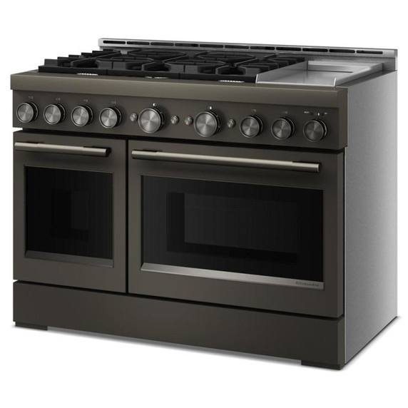 KitchenAid® 48-Inch 6 Burner Commercial-Style Gas Range with Griddle KFGD948SBE