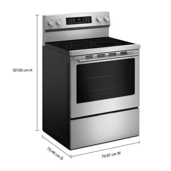 Kitchenaid® 5.3 Cu. Ft. Smart Freestanding Electric Range with Convection Cooking Modes YKFES330TPS