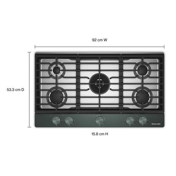 Kitchenaid® Gas-on-Metal Cooktop with an Integrated Wok Grate and CookShield™ Finish KCGK736SJP