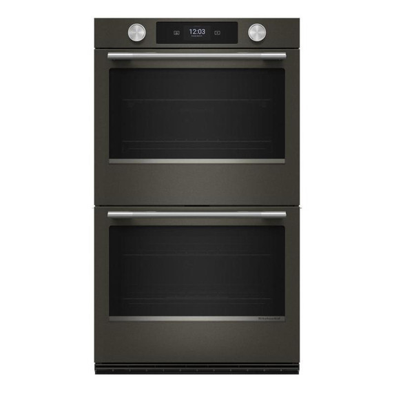 Kitchenaid® 30-inch Smart Electric Double Wall Oven with Intelligent Cooking Camera - Black Ore KOED930SBE