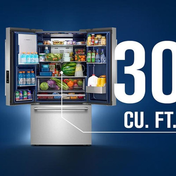 Maytag® 30 Cu. Ft. XL Capacity French Door Bottom Mount Refrigerator with In-Door-Ice® Dispensing System MRFF5336TZ