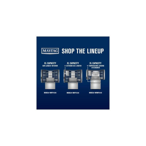 Maytag® 31 Cu. Ft. XL Capacity French Door Bottom Mount Refrigerator with Ice + Water MRFF4336TZ