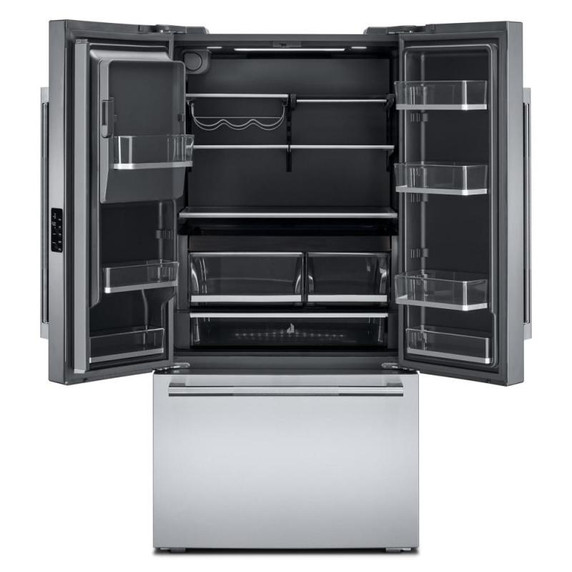 Jennair® RISE™ 36” Counter-Depth French Door Refrigerator with External Dispenser JFFCCE72SL