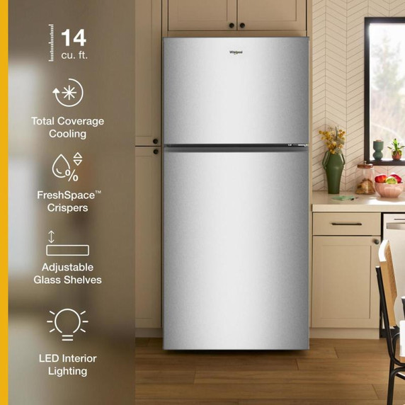 Whirlpool® 28-inch Wide Top Freezer Refrigerator with Total Coverage Cooling- 14 Cu. Ft. WRTX3314TZ