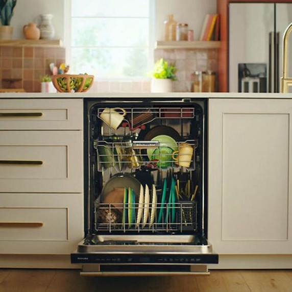 Kitchenaid® 360° Max Jets™ Third Rack Dishwasher with Stemware Shield and Stemware Clips, 44 dBA KDTS434SPS