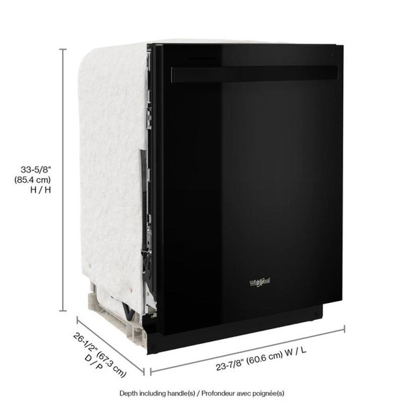 Whirlpool® 24” Dishwasher with AI Intelligent Wash and Tall Top Rack WDT740SALB