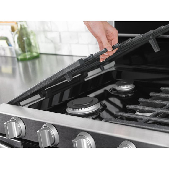 Whirlpool® 6.0 Cu. Ft. Gas Double Oven Range with Center Oval Burner WGG745S0FS