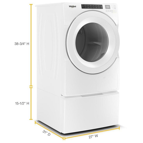 Whirlpool® 7.4 cu.ft Front Load Heat Pump Dryer with Intiutitive Touch Controls, Advanced Moisture Sensing YWHD560CHW