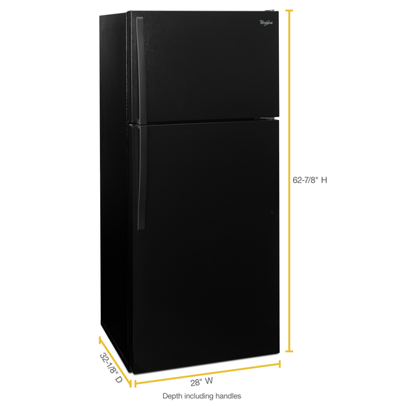 Whirlpool® 28-inch Wide Top Freezer Refrigerator - 14 cu. ft. WRT134TFDB