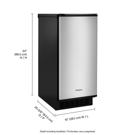 Whirlpool® 15-inch Icemaker with Clear Ice Technology WUI95X15HZ