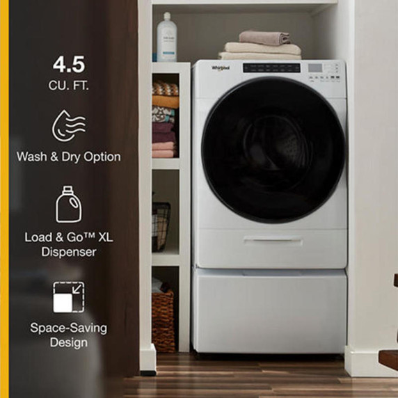 Whirlpool® 5.2 Cu. Ft. I.E.C. Ventless All In One Washer Dryer WFC682CLW