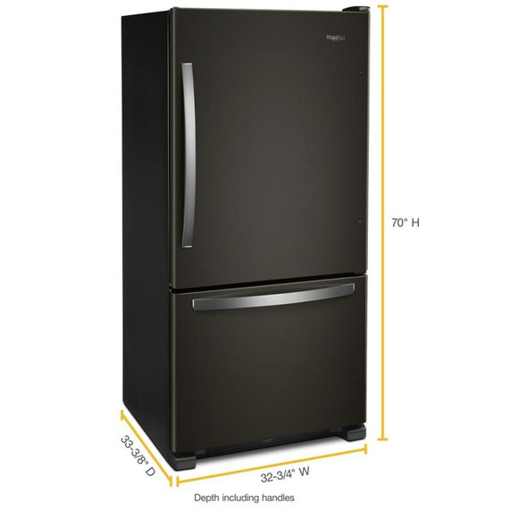 Whirlpool® 33-inch wide Bottom-Freezer Refrigerator - 22 cu. ft. WRB322DMHV Whirlpool® 33-inch wide Bottom-Freezer Refrigerator - 22 cu. ft. WRB322DMHV