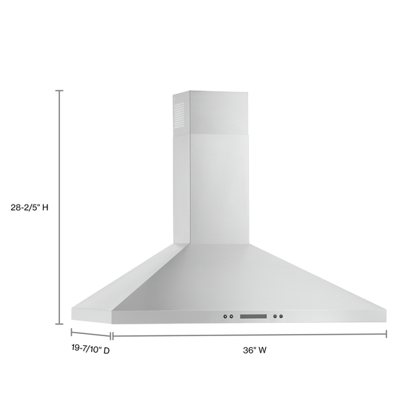 36" Chimney Wall Mount Range Hood with Dishwasher-Safe Grease Filters WVW93UC6LZ