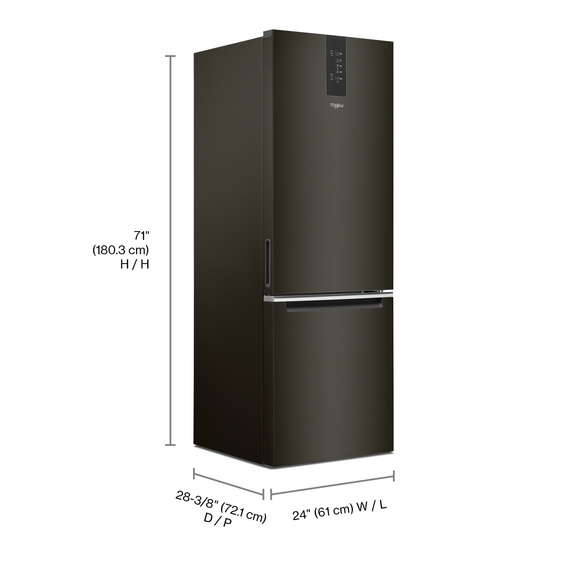 Whirlpool® 24-inch Wide Bottom-Freezer Refrigerator - 12.9 cu. ft. WRB543CMJV