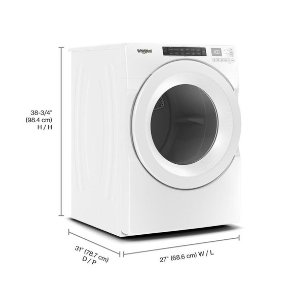 Whirlpool® 7.4 cu. ft. Front Load Electric Dryer with Intuitive Touch Controls YWED5620HW