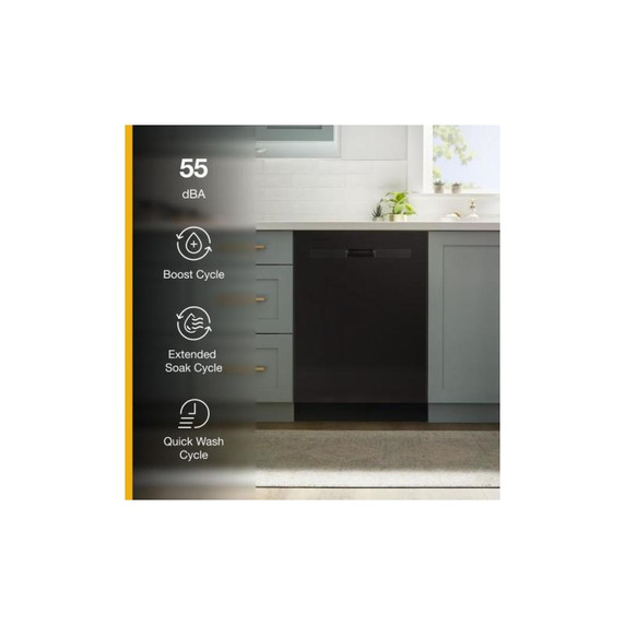 Whirlpool® Quiet Dishwasher with Boost Cycle and Pocket Handle WDP540HAMB