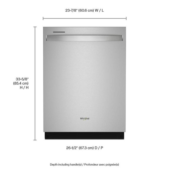 Whirlpool® 24” Stainless Steel Dishwasher with AI Intelligent Wash System - 47 dBA WDT750SAKZ