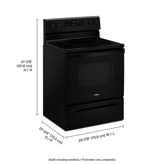 5.3 cu. ft. Whirlpool® electric range with Frozen Bake™ technology YWFE515S0JB