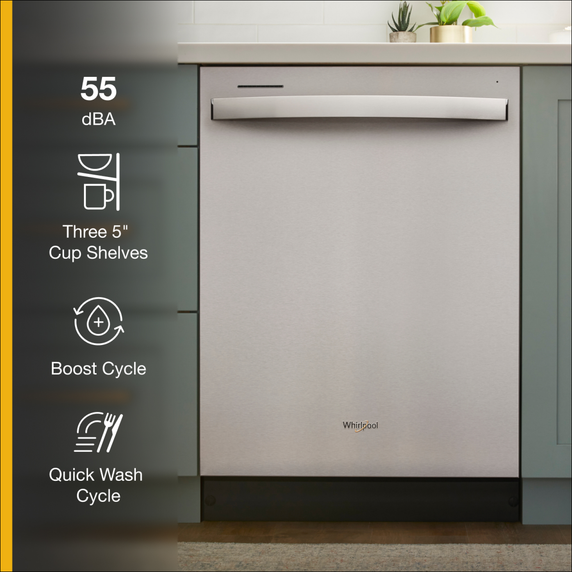 Whirlpool® Fingerprint Resistant Quiet Dishwasher with Boost Cycle WDT540HAMZ