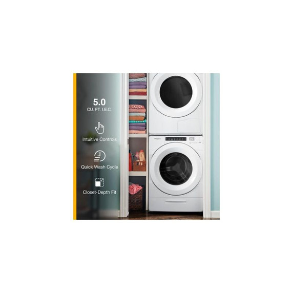 Whirlpool® 5.0 cu.ft I.E.C. Closet-Depth Front Load Washer with Intuitive Controls WFW560CHW