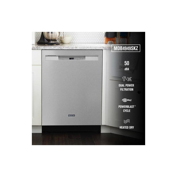 Maytag® Top Control Dishwasher with Dual Power Filtration and PowerBlast® Cycle MDB4949SKZ