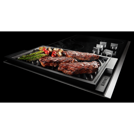 Maytag® 36-Inch Electric Cooktop with Reversible Grill and Griddle MEC8836HS