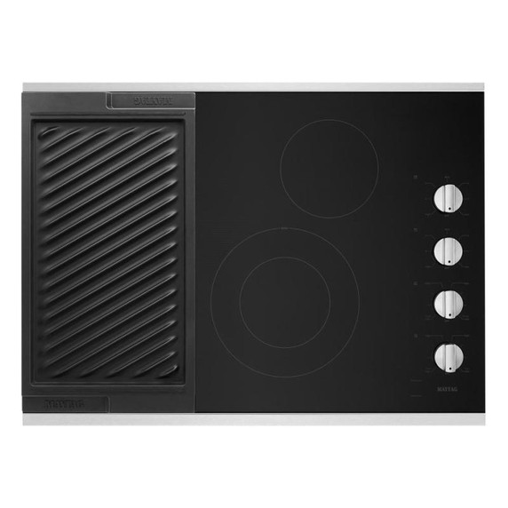 Maytag® 30-Inch Electric Cooktop with Reversible Grill and Griddle MEC8830HS
