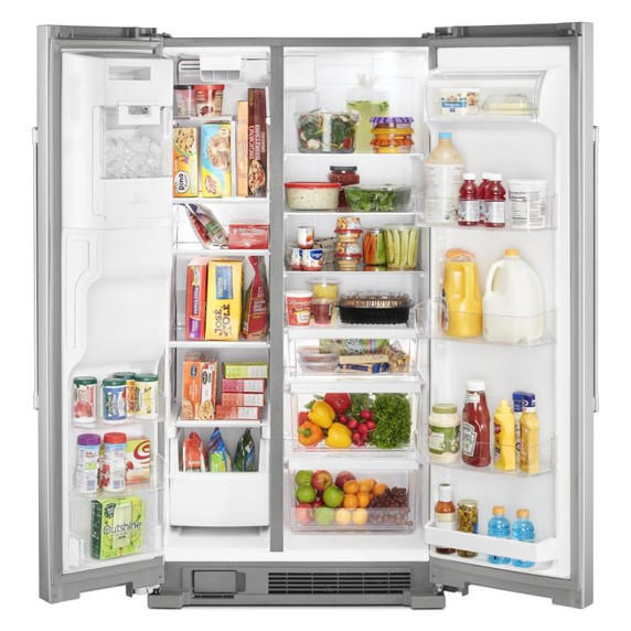 Maytag® 36-Inch Wide Side-by-Side Refrigerator with Exterior Ice and Water Dispenser - 25 Cu. Ft. MSS25C4MGZ