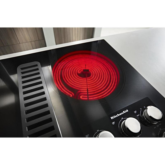 Kitchenaid® 36" Electric Downdraft Cooktop with 5 Elements KCED606GBL