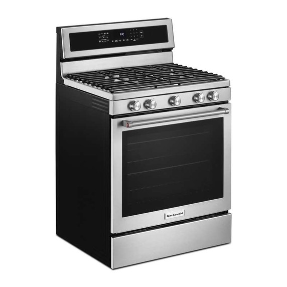 Kitchenaid® 30-Inch 5-Burner Gas Convection Range KFGG500ESS