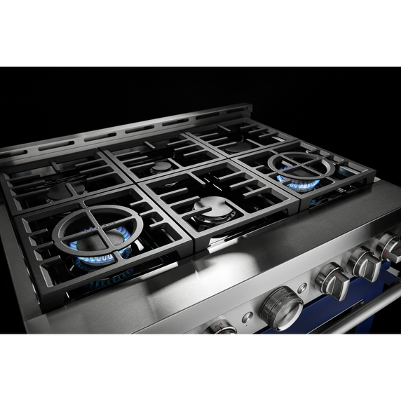 KitchenAid® 36'' Smart Commercial-Style Gas Range with 6 Burners KFGC506JIB