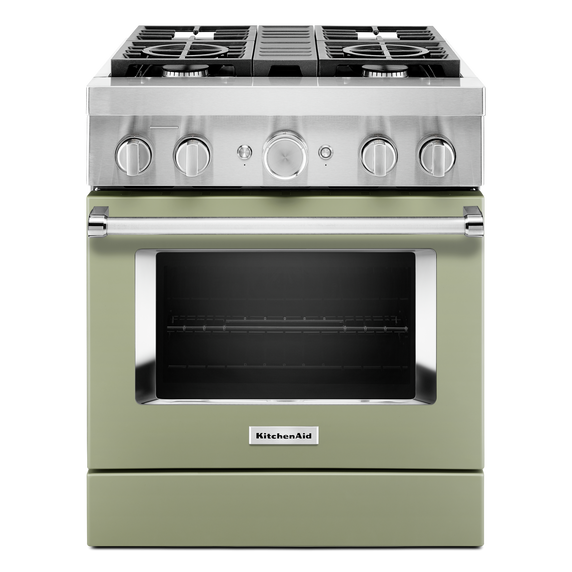 KitchenAid® 30'' Smart Commercial-Style Dual Fuel Range with 4 Burners KFDC500JAV