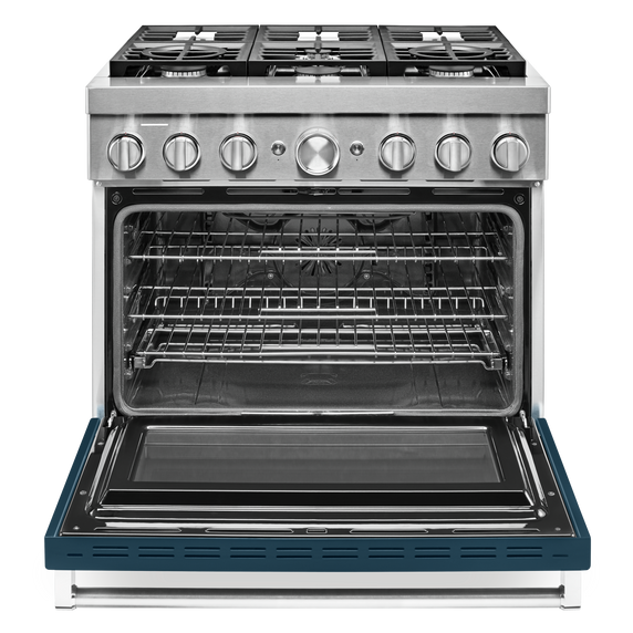 KitchenAid® 36'' Smart Commercial-Style Dual Fuel Range with 6 Burners KFDC506JIB