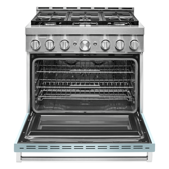 KitchenAid® 36'' Smart Commercial-Style Gas Range with 6 Burners KFGC506JMB