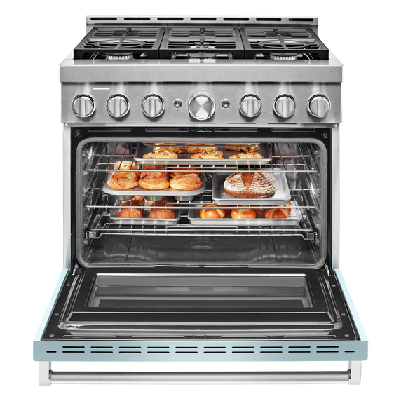 KitchenAid® 36'' Smart Commercial-Style Gas Range with 6 Burners KFGC506JMB