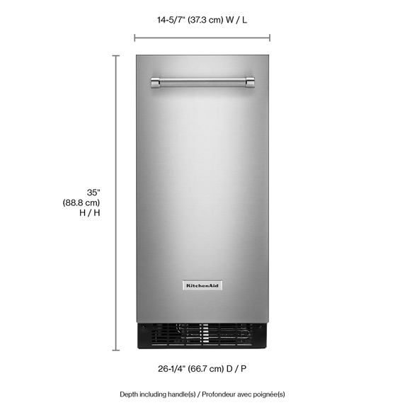 Kitchenaid® 15'' Automatic Ice Maker with PrintShield™ Finish KUIX335HPS