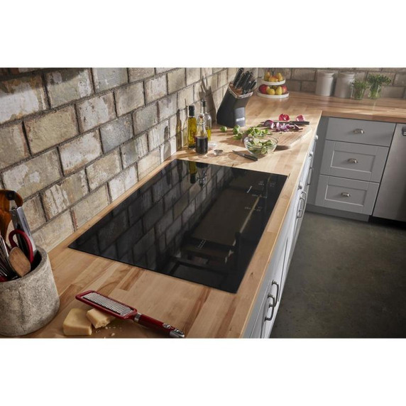 Kitchenaid® 30" Electric Cooktop with 5 Elements and Touch-Activated Controls KCES950KBL