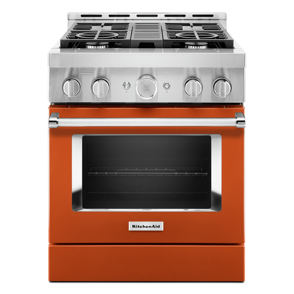 KitchenAid® 30'' Smart Commercial-Style Gas Range with 4 Burners KFGC500JSC