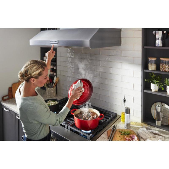 Kitchenaid® 36" 585 or 1170 CFM Motor Class Commercial-Style Wall-Mount Canopy Range Hood KVWC956KSS