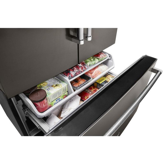 Kitchenaid® 23.8 cu. ft. 36" Counter-Depth French Door Platinum Interior Refrigerator with PrintShield™ Finish KRFC704FBS