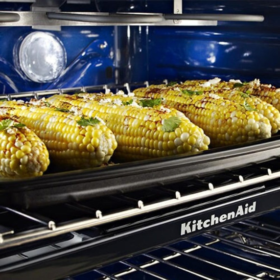 Kitchenaid® 30-Inch 5 Burner Dual Fuel Double Oven Convection Range KFDD500ESS